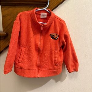 Orange Fleece Jacket with Logo